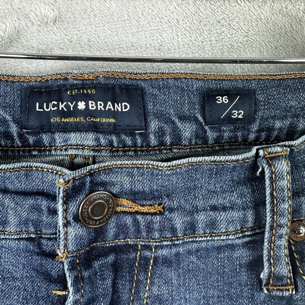 lucky brand 221 straight jeans mens 36x30 (36x31) blue denim* - Picture 4 of 15